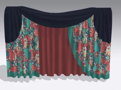 Curtain Low-poly 3D model