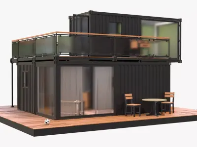 Modern Modular Container House 2 Story M1 3D model