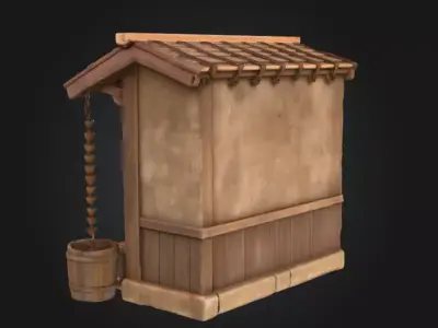 Mountain Tea House Slice Japanese Style Low-poly 3D model