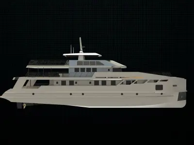gold yacht 3D model