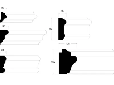 Architrave profile Vol01 Revit Parametric family 3D model