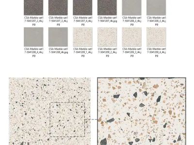 Marble set 17 - Terrazzo Bundle - 3 types - 4k Texture