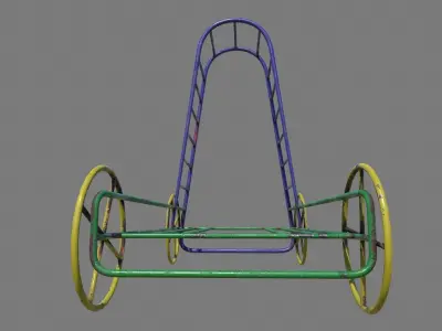 Old Climber On Wheels Low-poly 3D model
