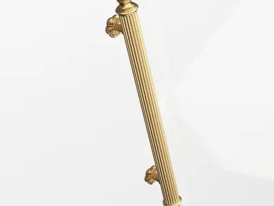 Classic Door Handle 05 Gold Low-poly 3D model