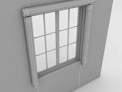 Kindergarten Window Low-poly 3D model