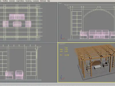 Pergolas Set 1 pergola gazebo plans Low-poly 3D model