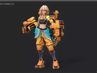 Mecha girl 3D model