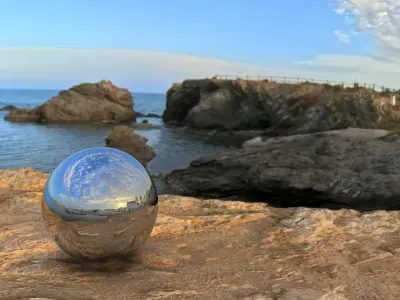 Picturesque Coastal Village at Sunset  Low-poly 3D model