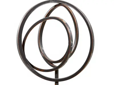Metal Sculpture Rings Model Pack Low-poly 3D model