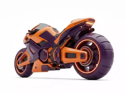 Futuristic Sci Fi Motorcycle Low-poly 3D model