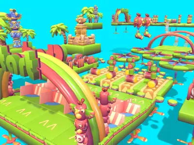 Cute Platformer Asset Pack Low-poly 3D model