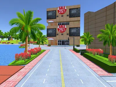 Mobile Game city 2025 Low-poly 3D model