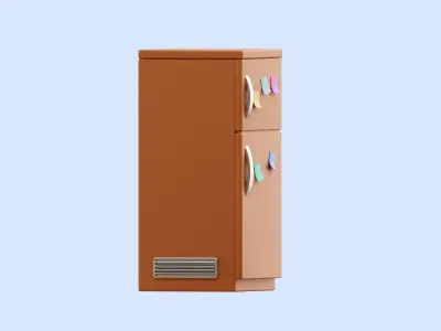 Refrigerator Illustration Low-poly 3D model