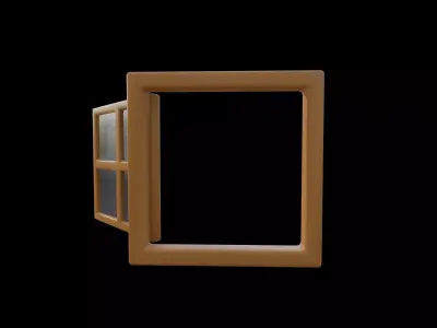 PBR low poly cartoon style window model Series 01 Low-poly 3D model