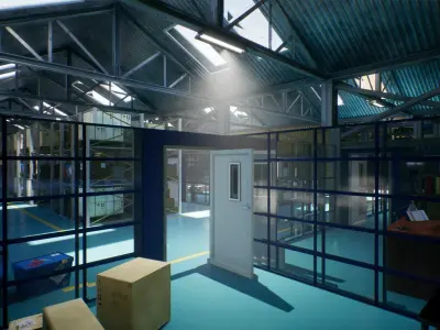 Modular Warehouse by Molendini Low-poly 3D model