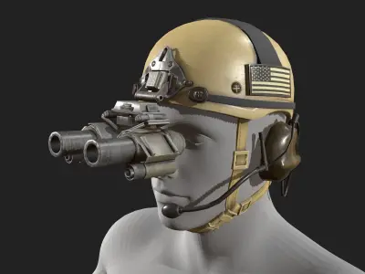 Helmet military Scifi low poly  Low-poly 3D model