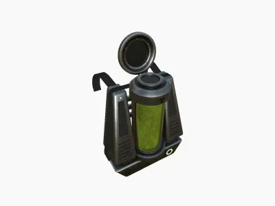 SciFi Backpack J01 Dark Metal - Fashion Character Design Low-poly 3D model