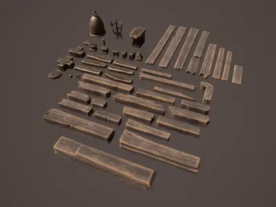 Brutal architecture Low-poly 3D model