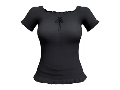 Ladies Short Sleeves Summer Top Low-poly 3D model