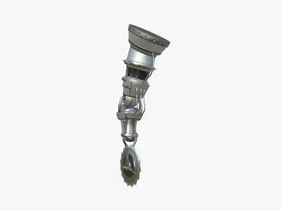 Robotic Arm A02 Bright Steel - Character Design SciFi Low-poly 3D model