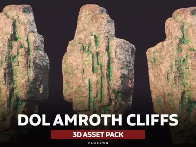 3D Cliff Rock Model - PBR Optimized 3D model