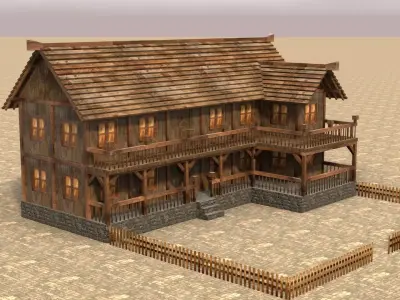 Medieval house fifteen 6 Low-poly 3D model