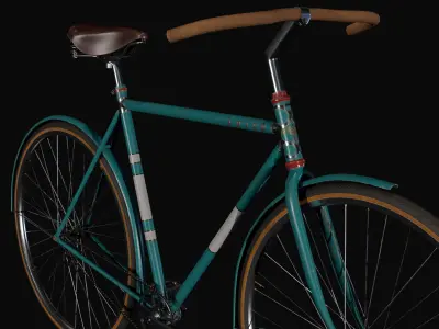 Bicycle Vintage - PBR Game Ready Low-poly 3D model