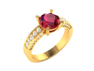 Women Ring  Render 3dm STL OBJ FBX Details 3D print model 196