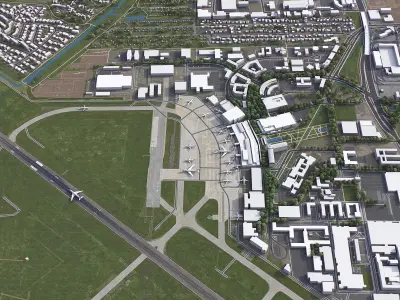 Bremen - Airport - BRE EDDW Low-poly 3D model