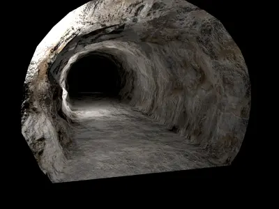 Modular Underground Mine Tunnels PBR Low Poly Low-poly 3D model