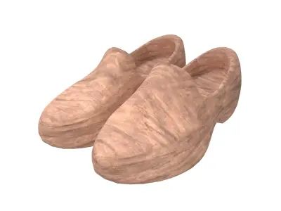 Wood Shoe v1 003 Low-poly 3D model