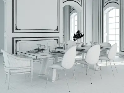 Furniture TableDining 001 3D model