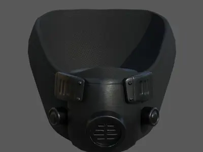 Gas masm respirator scifi futuristic Black  Low-poly 3D model