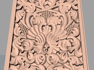 Door flower 3D relief STL Model for CNC woodworking carving E269 3D model