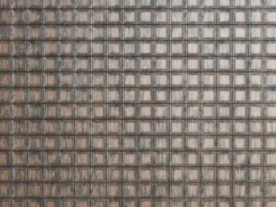 Antique Ornate Metal Ceiling Tiles PBR Seamless Texture