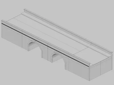 Bridge building lowpoly 3D model