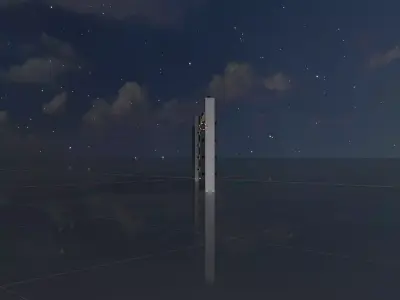 Flood protection made of aluminium that measures 1m x 6m Low-poly 3D model