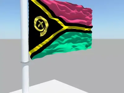Republic of Vanuatu flag 3D model