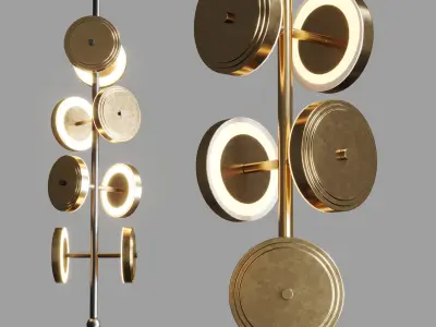 Le Royer Chandelier in Aged Brass by Larose Guyon 01 Low-poly 3D model
