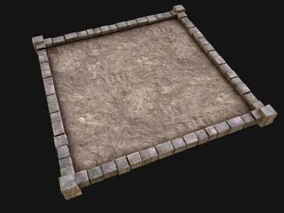 Medieval Prison Roof  Castle Floor Low-poly 3D model