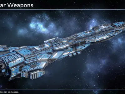 Spaceship Dreadnought Vengeance Low-poly 3D model