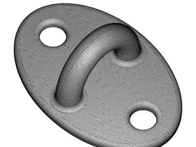 Brass Window Eye Latch 3D model