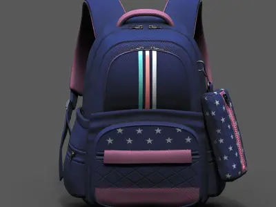 Backpack Camping scifi fantasy 3d human baggage  Low-poly 3D model