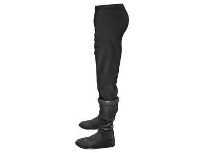 Medieval Long Pants And Boots Low-poly 3D model