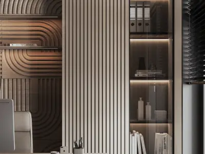 office interior design minimalism style 3D model