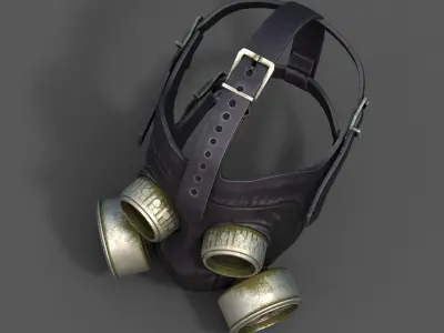 Gas mask helmet 3d model military combat protection  Low-poly 3D model