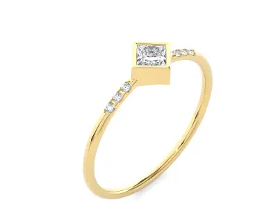 Light Minimalist Diamond Ring 3D print model