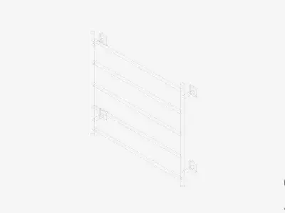 Towel Rail - Ladder - Luxury - Round - 750 - Square Plate Low-poly 3D model