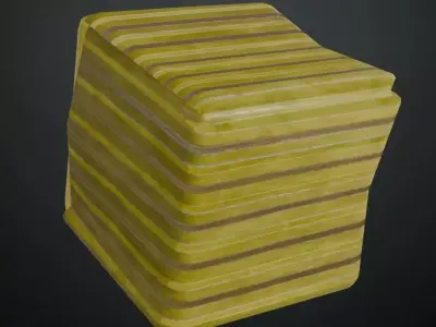 Worn Yellow Corrugated Steel Sheet PBR Seamless Texture