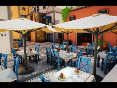 Stylized Greek Island Low-poly 3D model